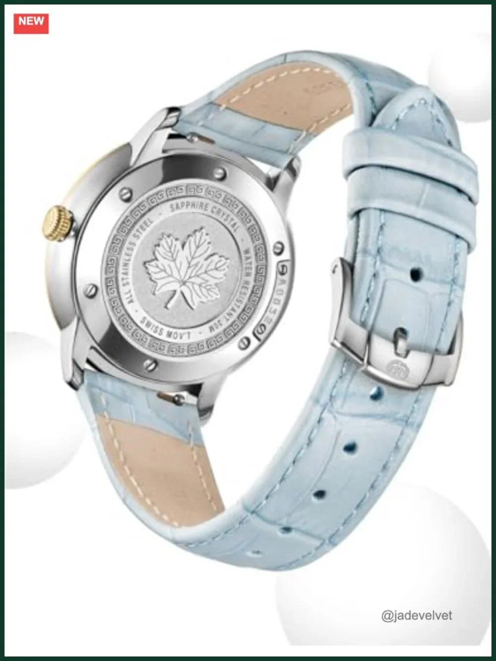 Diamond Bezel Mother-of-Pearl Dial Swiss Quartz Watch, 316L Stainless Steel &